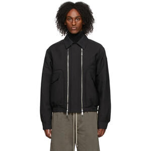 We11done Black 3 Front Zipper Bomber Jacket